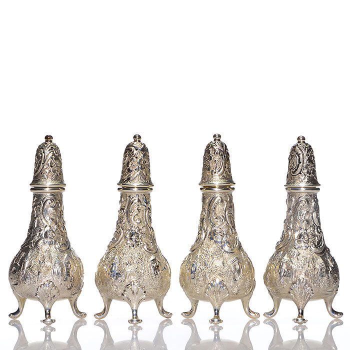 4 Sterling Loring Andrews Castle salt/pepper shakers (1 of 2)