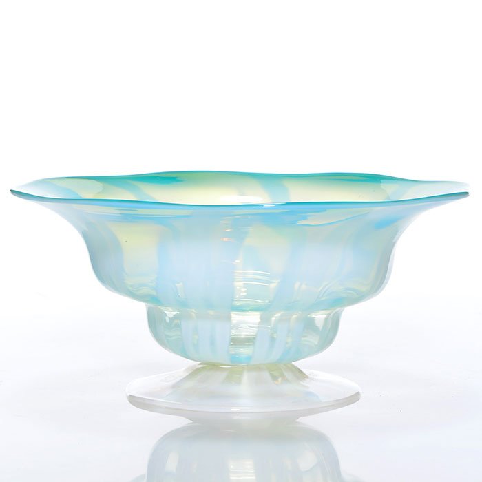 Tiffany aqua Pastel footed bowl, 2 1/4X5 1/4, (1 of 1)