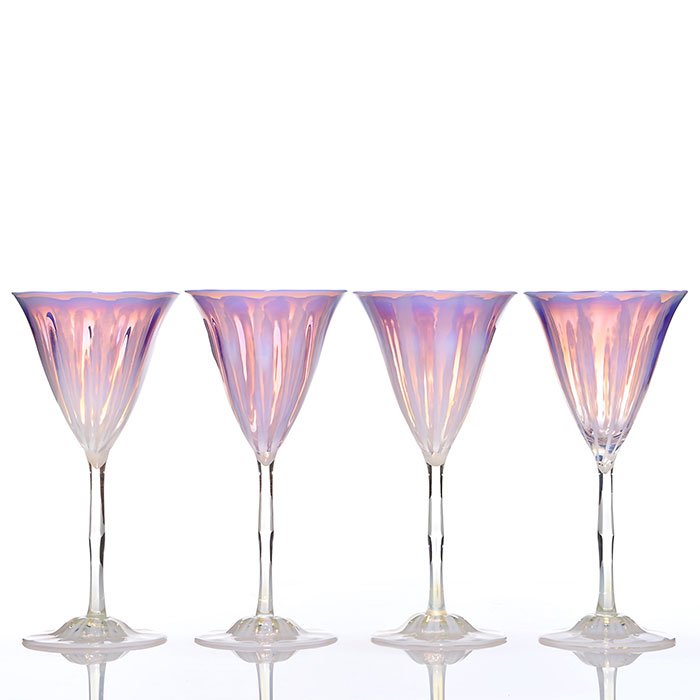 4 Tiffany Wisteria Pastel goblets, 8 3/8", signed (1 of 1)