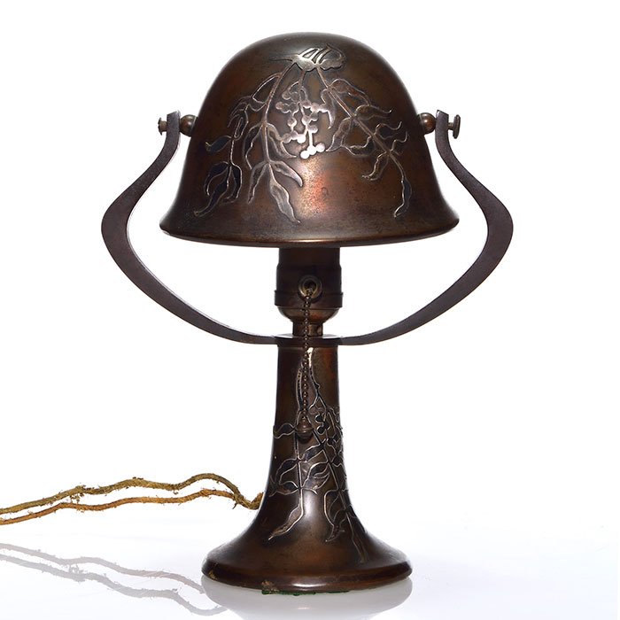 Miniature Heintz Art Metal lamp, silver overlay, 11" (1 of 1)