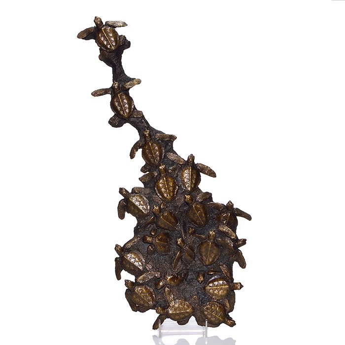Herrmann bronze hatchling turtles, "Race to the sea", (1 of 2)