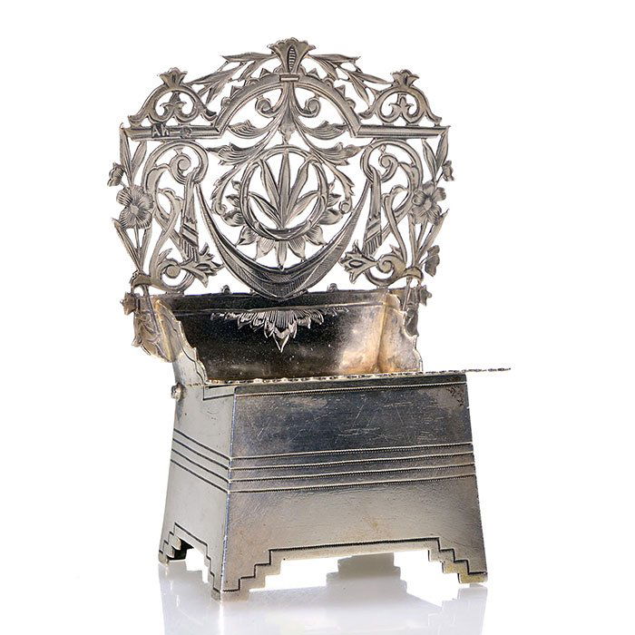 Russian Silver Salt Throne, 4", St. George/Dragon (1 of 1)