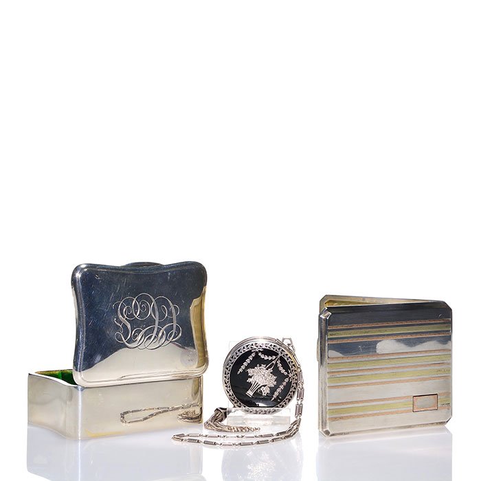 3 R. Blackinton Sterling: card holder, compact, box (1 of 1)