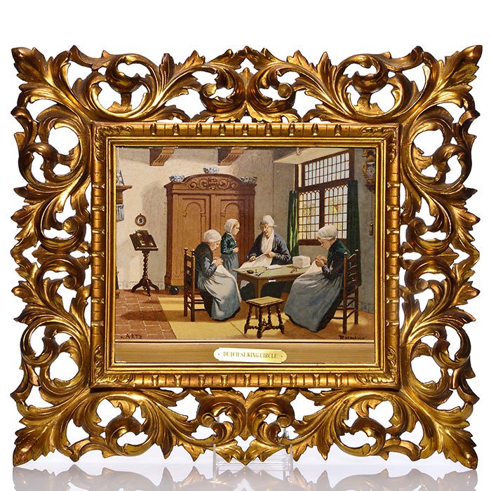 Rozenburg porcelain tile, Dutch Sewing, 9 1/2"X12 12" (1 of 1)