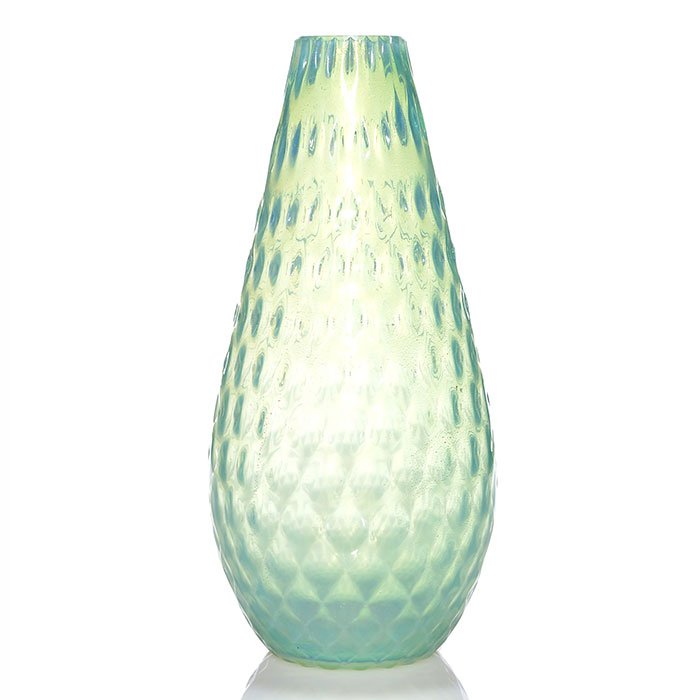 Barovier attributed aventurine vase, quilted, 15" (1 of 1)