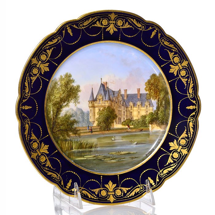 Sevres-style plate, ChÌ¢teau d'Azay-le-Rideau, 9 3/8" (1 of 1)