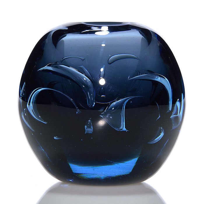 Labino Ariel blue vase, 4 7/8", signed, 1973 (1 of 1)