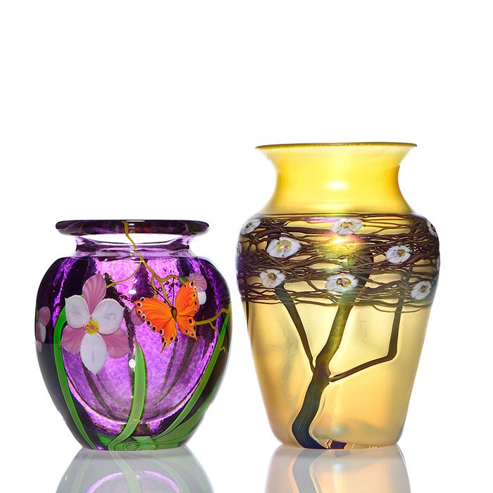 2 vases: Mayauel Ward, 5 5/8" + Zelique, 7 1/2" (1 of 1)