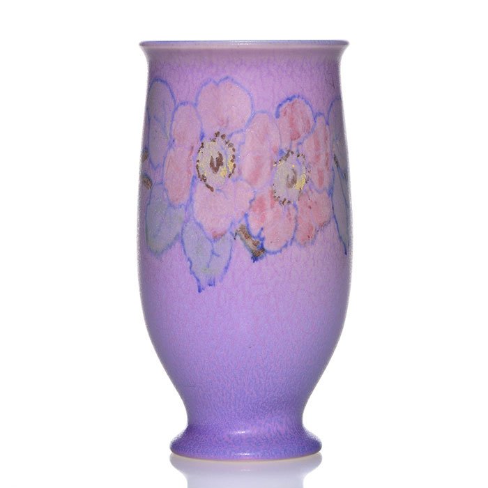 Rookwood mat vase, Jones,1930, 722, 6 3/8", roses (1 of 1)