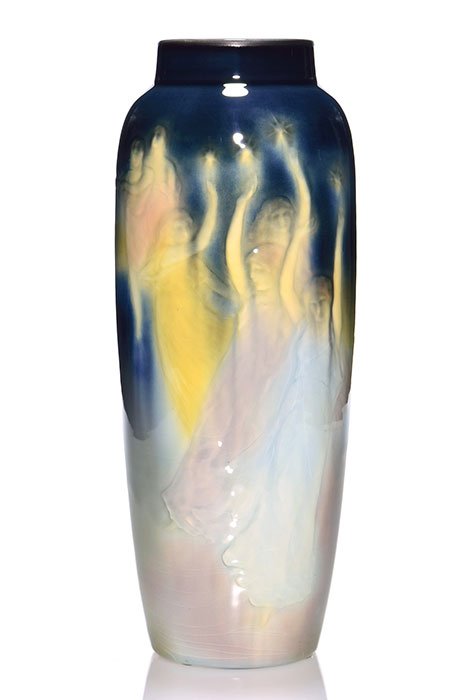 Rookwood Iris vase, angels, Wilcox, 1900, 13 3/4" (1 of 1)
