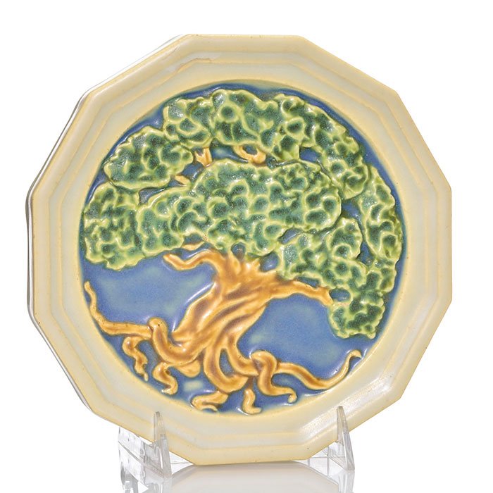Rookwood Architectural Tree of Life tile, 8 1/8" (1 of 1)