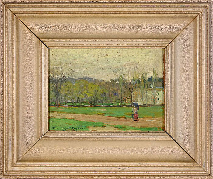 Chauncey F. Ryder O/B, park scene, 5 7/8" x 8 1/4" (1 of 3)