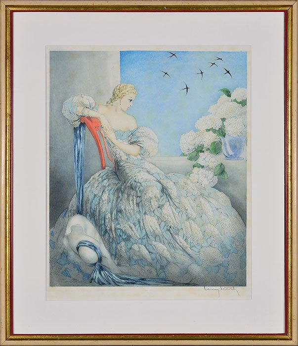 Louis Icart etching, Symphony in Blue, 24" x 20" (1 of 5)