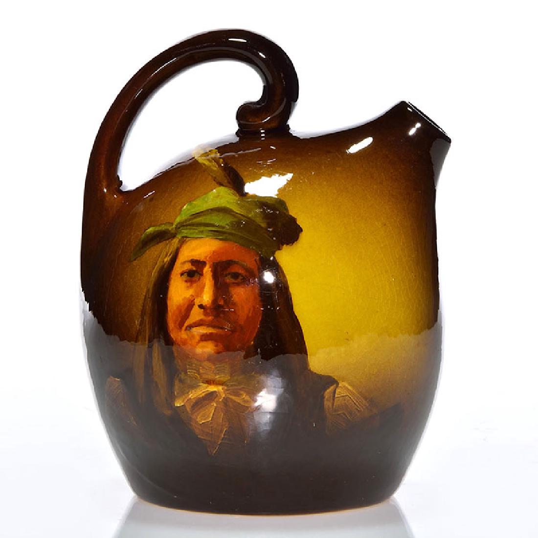 Owens Utopian jug, American Indian, E.B. Pitser, 7" (1 of 2)