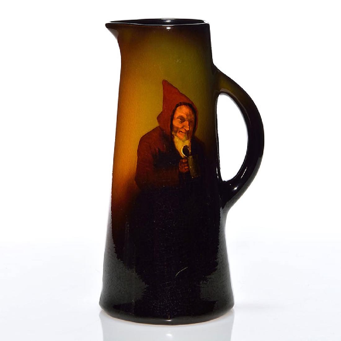 Weller Louwelsa tankard, monk with stein, 12 inches (1 of 2)