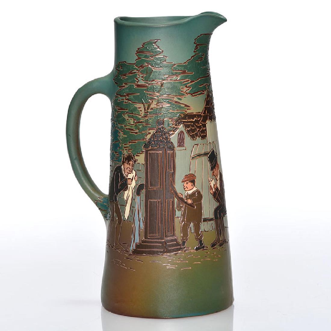 Weller Dickens Ware tankard L.S., 11 3/4 inches (1 of 2)