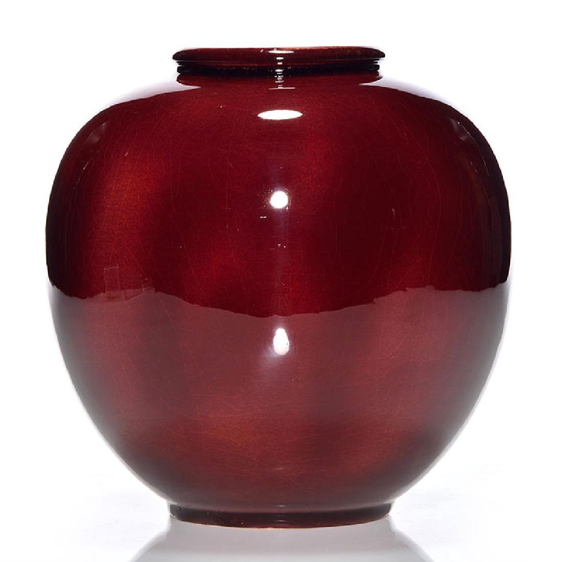 Rookwood red, round vase, 7 1/4 inches,  6204 C, 1949 (1 of 2)