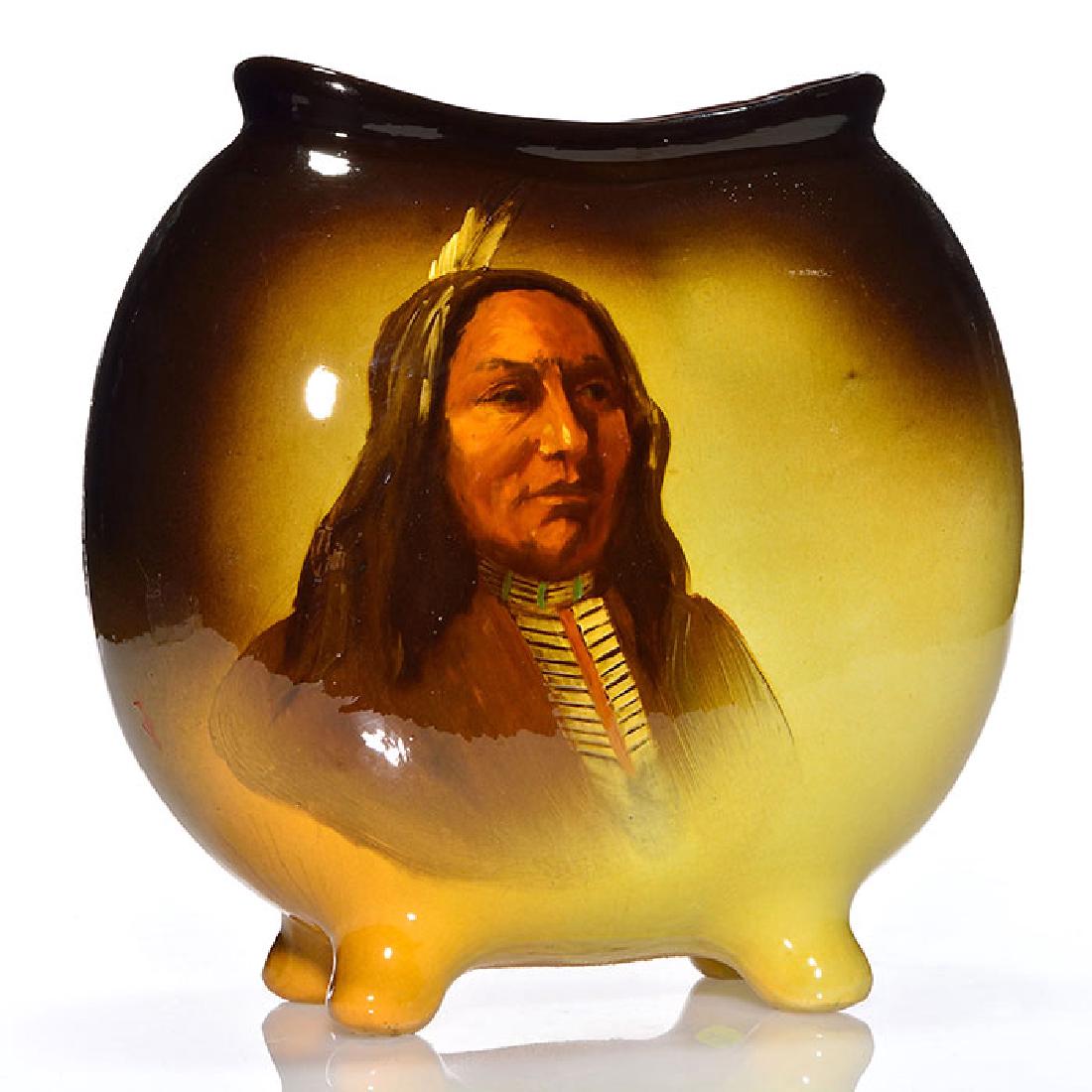 Owens Utopian pillow vase, American Indian, 11 1/2 (1 of 2)