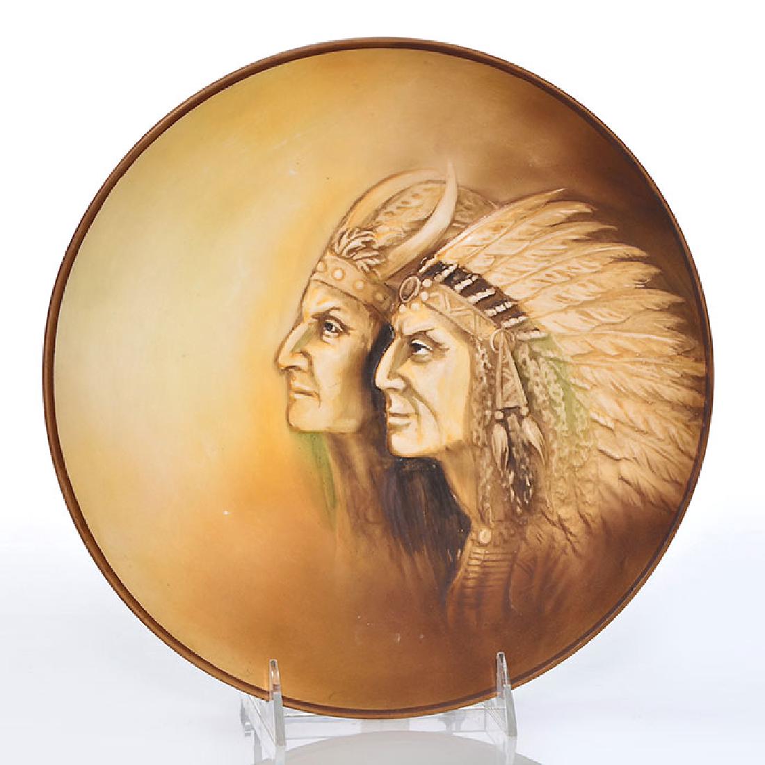 Nippon Twin Indian relief plaque, 10 1/2 inches (1 of 1)