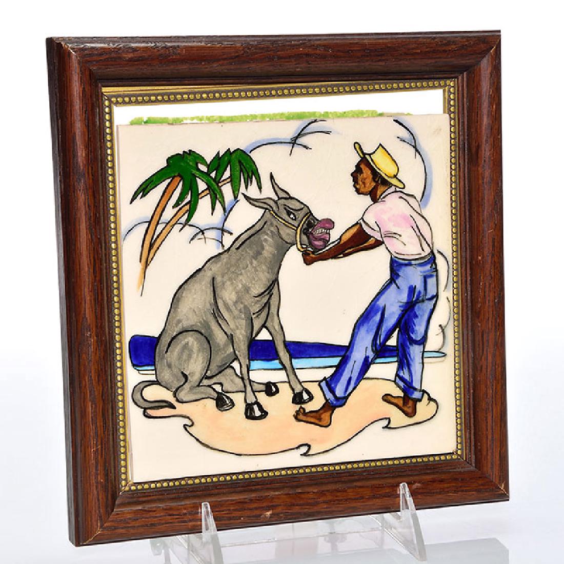 Mosaic Tile Company tile, Angry Donkey & Man, 6 inches (1 of 1)