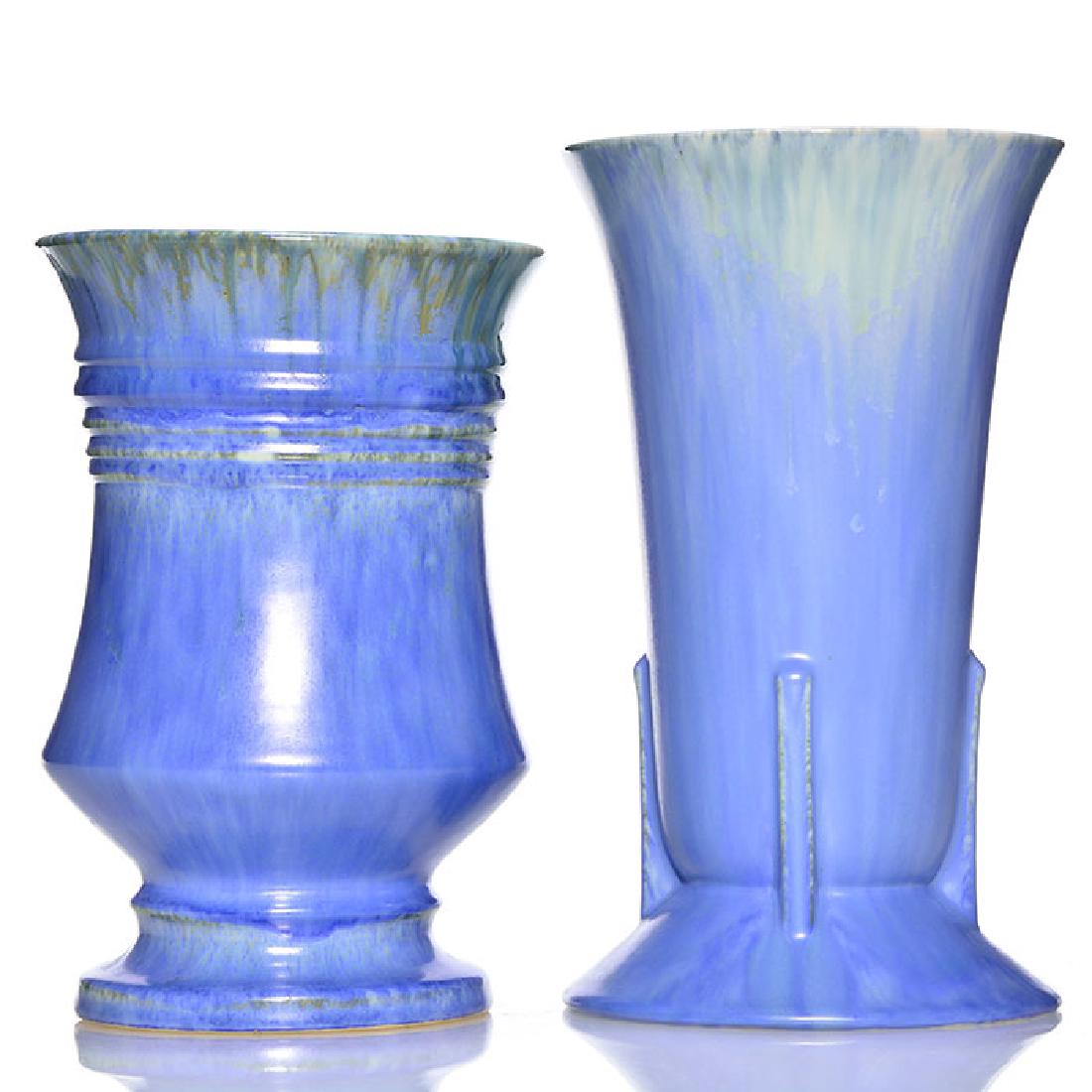 2 Roseville Tourmaline vases, blue, A429-9, 613-8 (1 of 2)