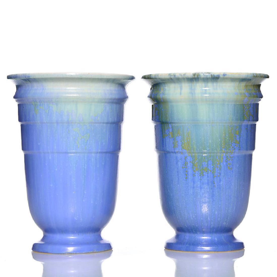 Pr. Roseville Tourmaline vases, 614-8, blue (1 of 2)