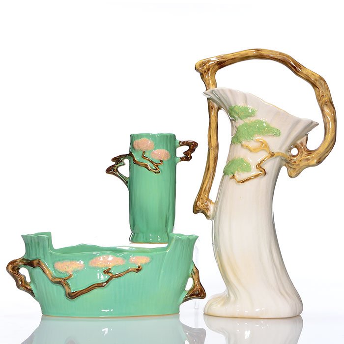 3 Roseville Ming Tree, 2 vases, 510-14, 581-6, bowl (1 of 1)