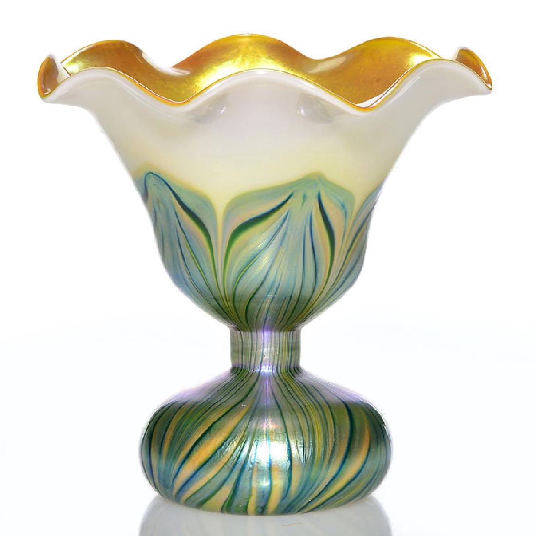 Steven Lundberg floriform pulled feather, 6 3/8 inches (1 of 2)