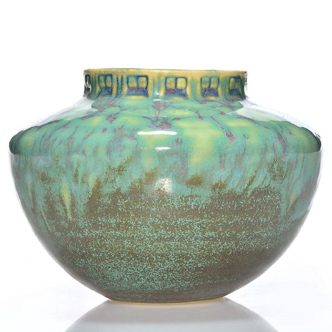 Rioseville Imperial II vase, aqua, 4 1/2 in, shape 200, (1 of 2)
