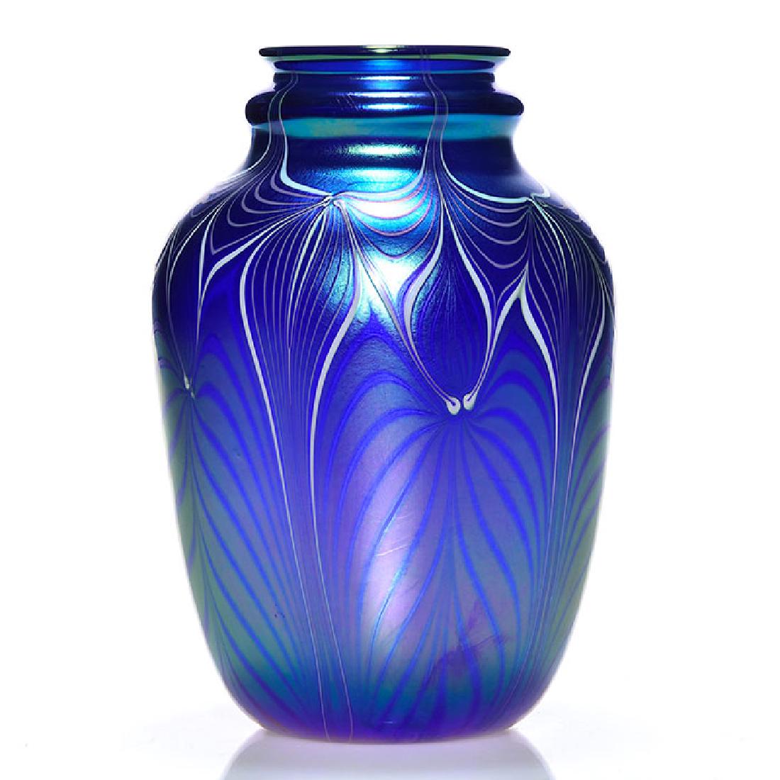 Orient & Flume pulled feather vase, iridescent, 8 1/2 (1 of 2)
