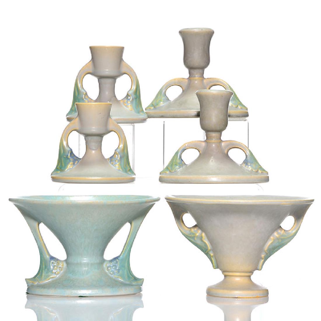 6 Roseville Tuscany, 2 w/stickers, unmarked (1 of 1)