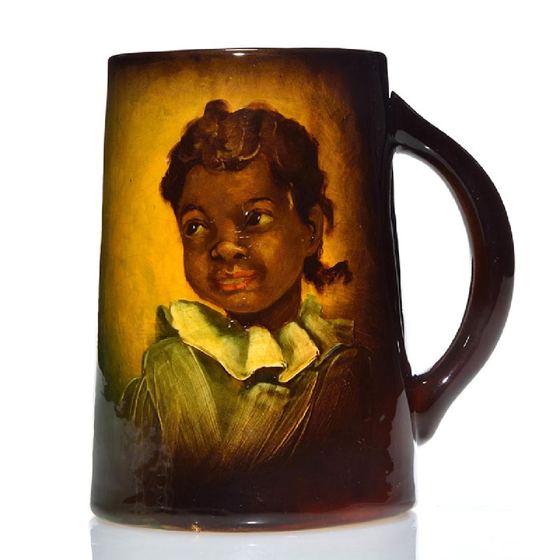 Weller Louwelsa mug,portrait,black girl,Pillsbury,5 5/8 (1 of 2)