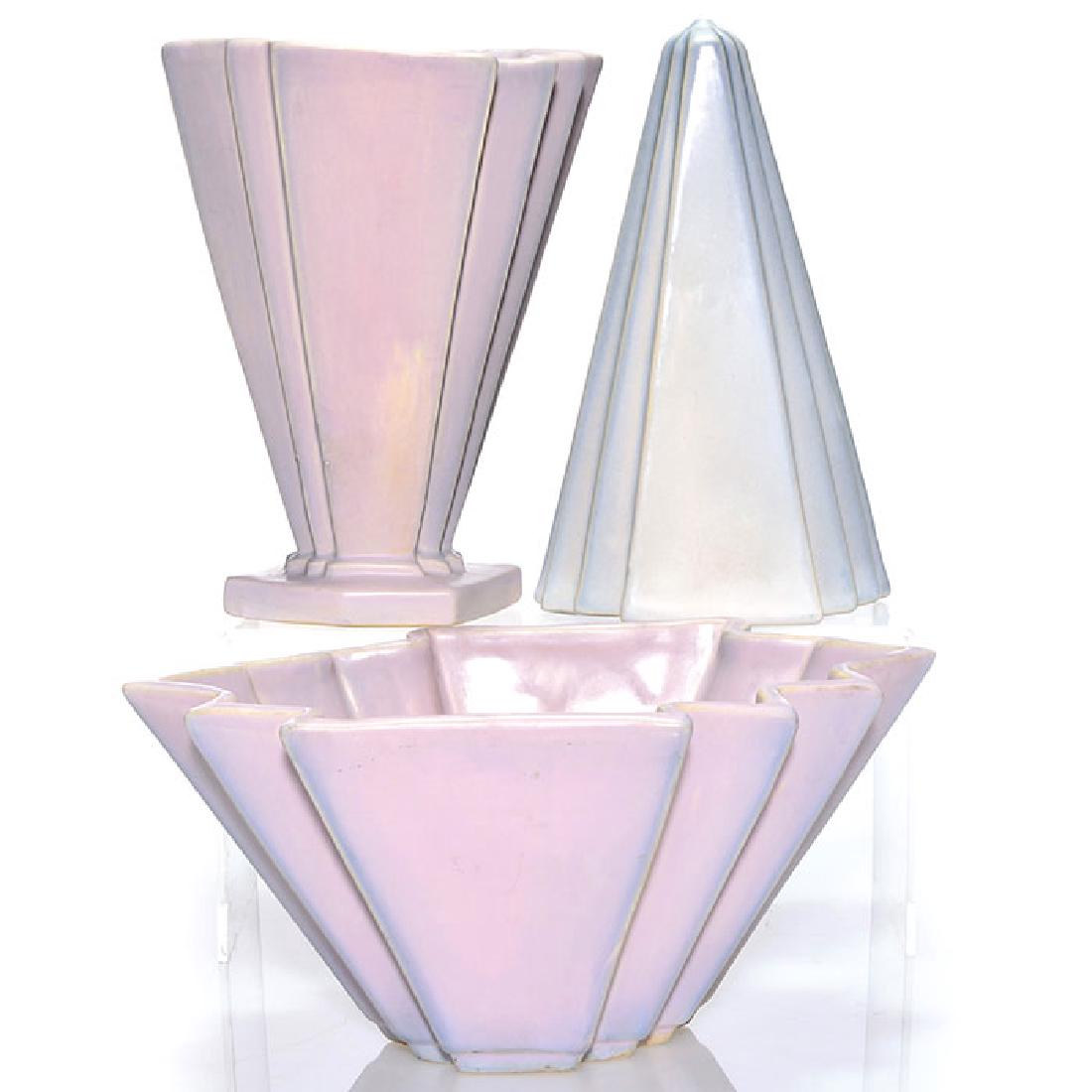 3 Weller Lorbeek pieces, wall pocket, 2 vases, 8 3/4 (1 of 1)