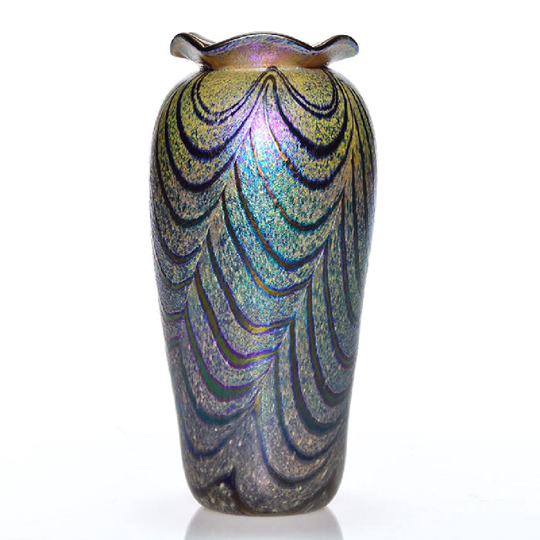 Herb Thomas Cypriot vase, pulled drapes, 9 1/4 inches (1 of 2)