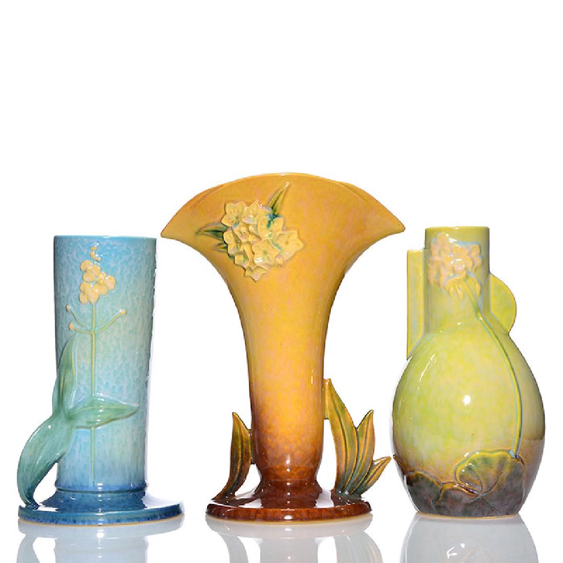 3 Wincraft vases, tan 287-12, green 284-10, blue 285-10 (1 of 1)