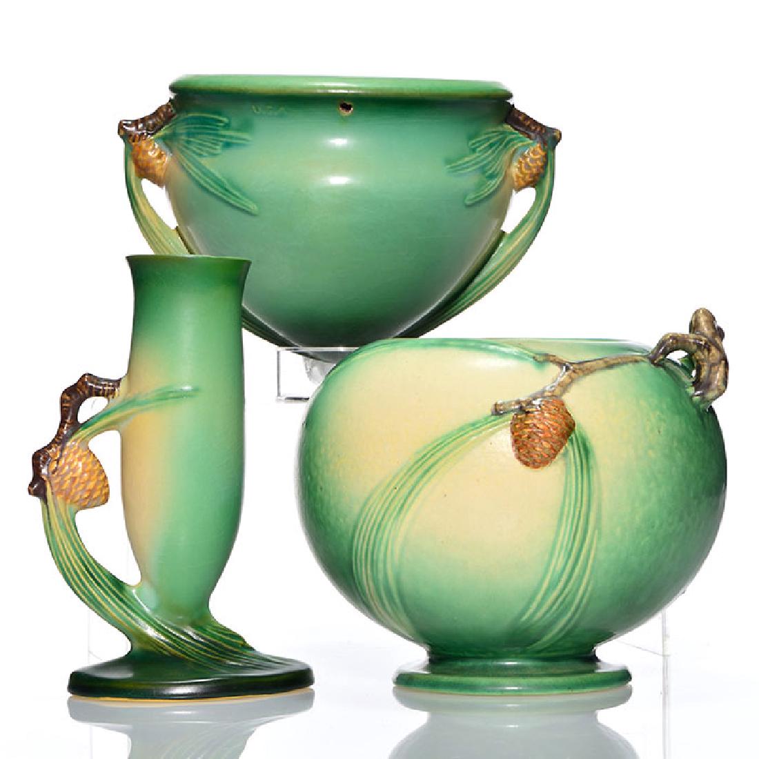 3 Roseville Pine Cone items, 461, 479-7 and 261-6 (1 of 1)