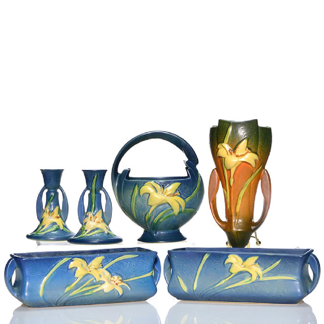 6 Roseville Zephyr Lily, 1297-8, 393-7, pr 1163, 2-1393 (1 of 1)