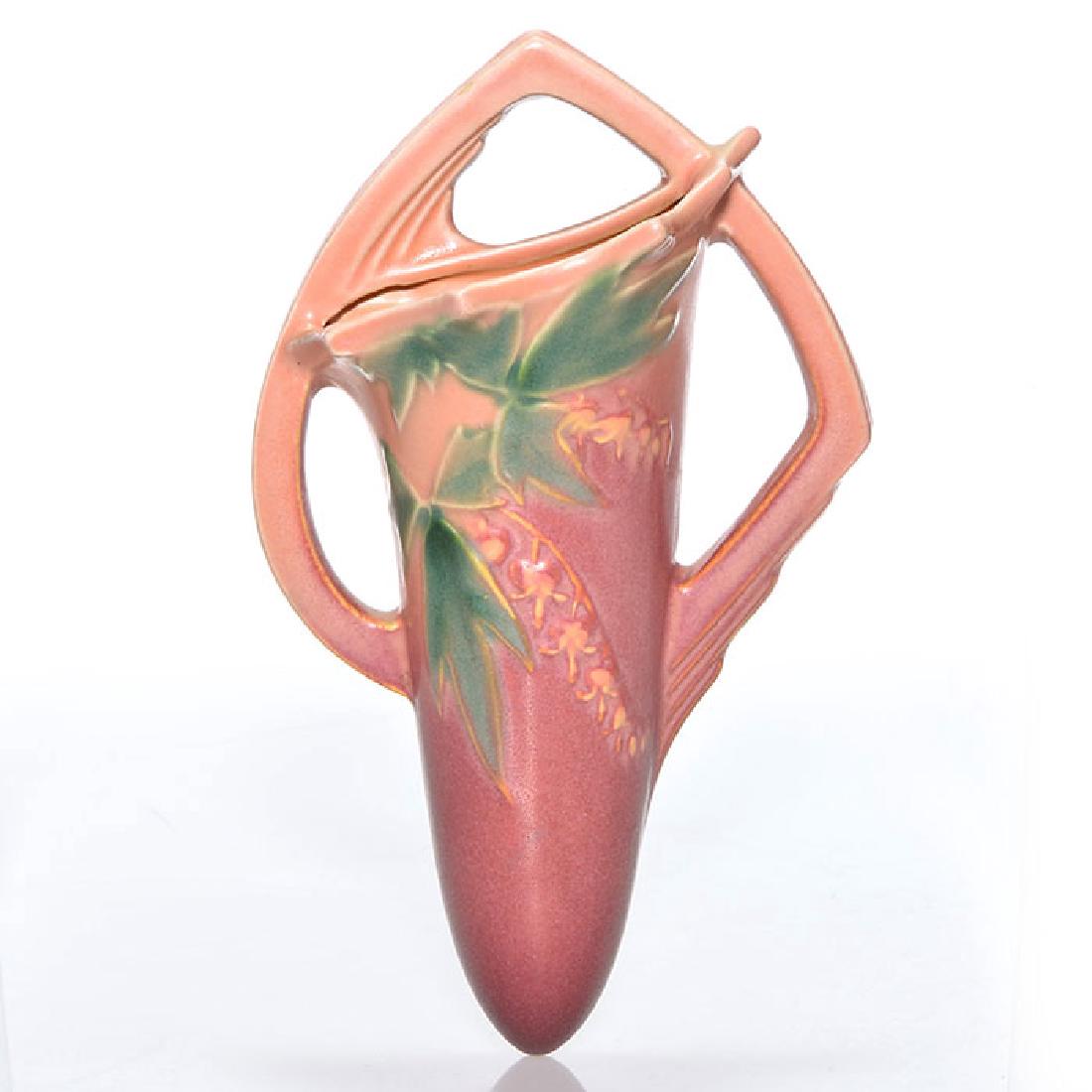 Roseville Bleeding Heart wall pocket,1287-8,pink,8 1/2 (1 of 1)