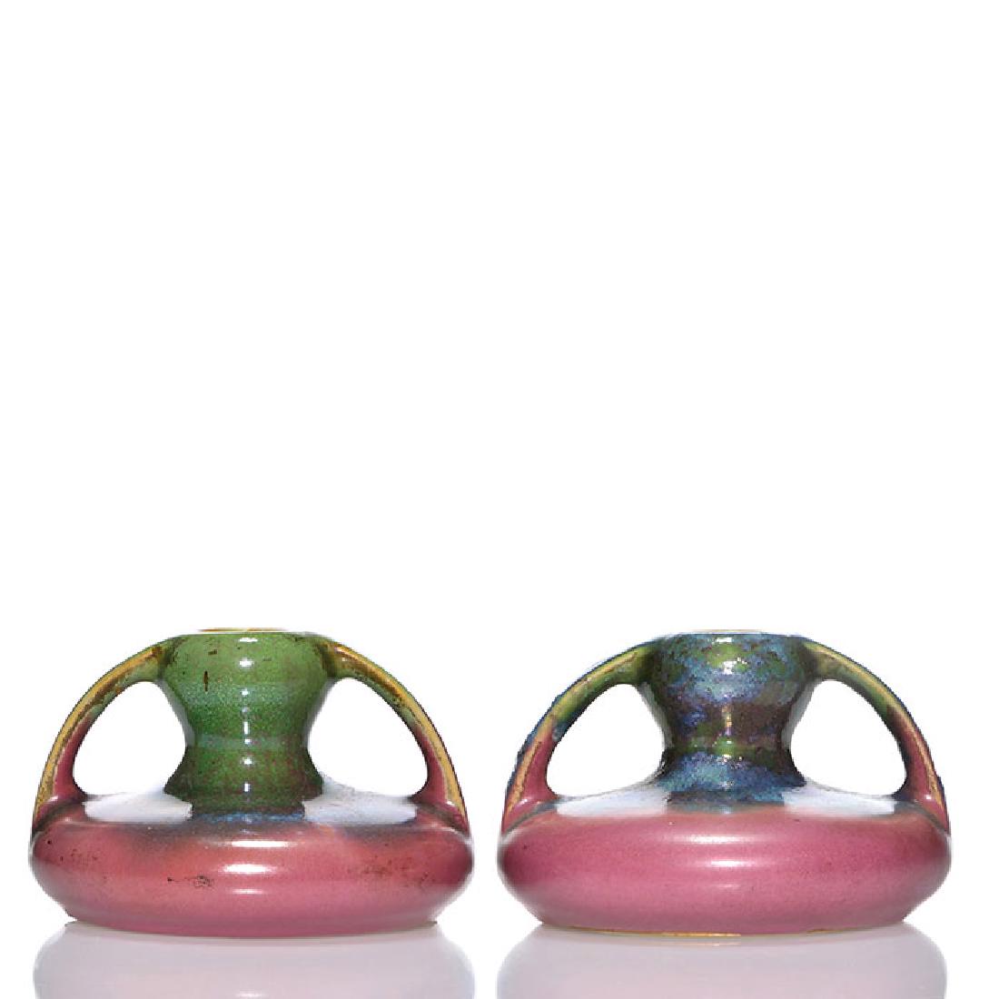 2 Fulper low vases, 3 1/8 inches high, 5 inches (1 of 1)