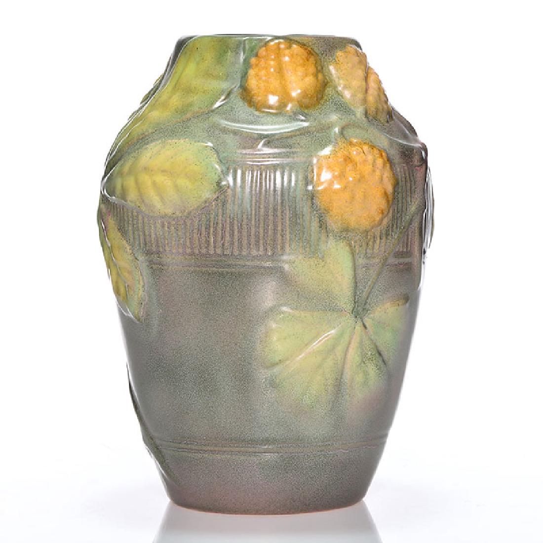 Weller Matt Ware vase, buckeyes, 9 1/8 inches (1 of 2)