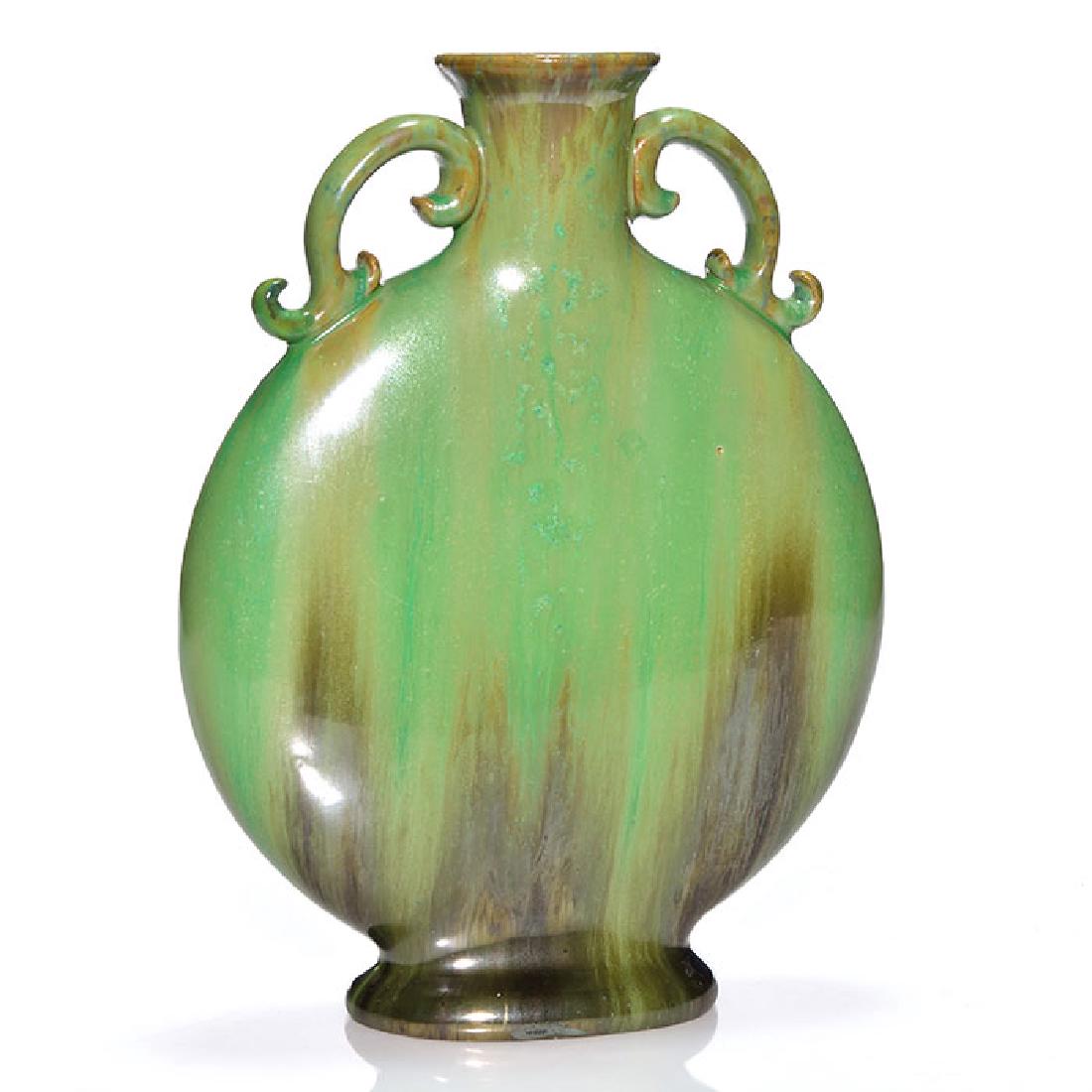 Fulper Pilgrim Flask vase, 529, Flemington, 9 7/8 (1 of 2)