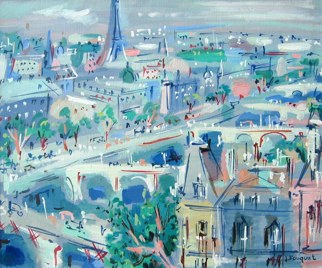 Untitled - Paris Rooftops: JACQUES HENRI FOUQUET (French, 20th Century) Untitled - Paris Rooftops Oil on canvas 18" x 22" (45.72 x 55.88cm.) Signed lower right; signed verso