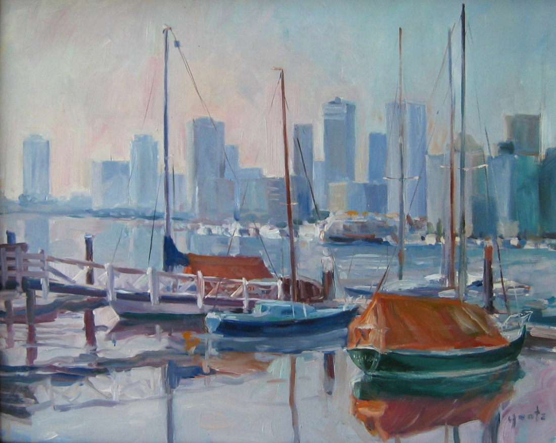 False Creek: CRAIG YEATS (Canadian 20th/21st Century) False Creek Oil on board 16" x 20" (40.64 x 50.8cm.) Signed lower right