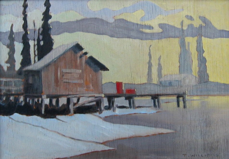 North Coast Sunrise: TERRY WILLIAMS (Canadian, 20th Century) North Coast Sunrise Oil on panel 10" x 14" (25.4 x 35.56cm.) Signed lower right