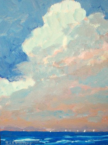 Storm Approaching: DAVID J. EDWARDS (Canadian, 1944 - ) Storm Approaching Acrylic on canvas 12" x 9" (30.48cm x 22.86cm) Signed lower left (unframed) Provenance: Studio of the artist