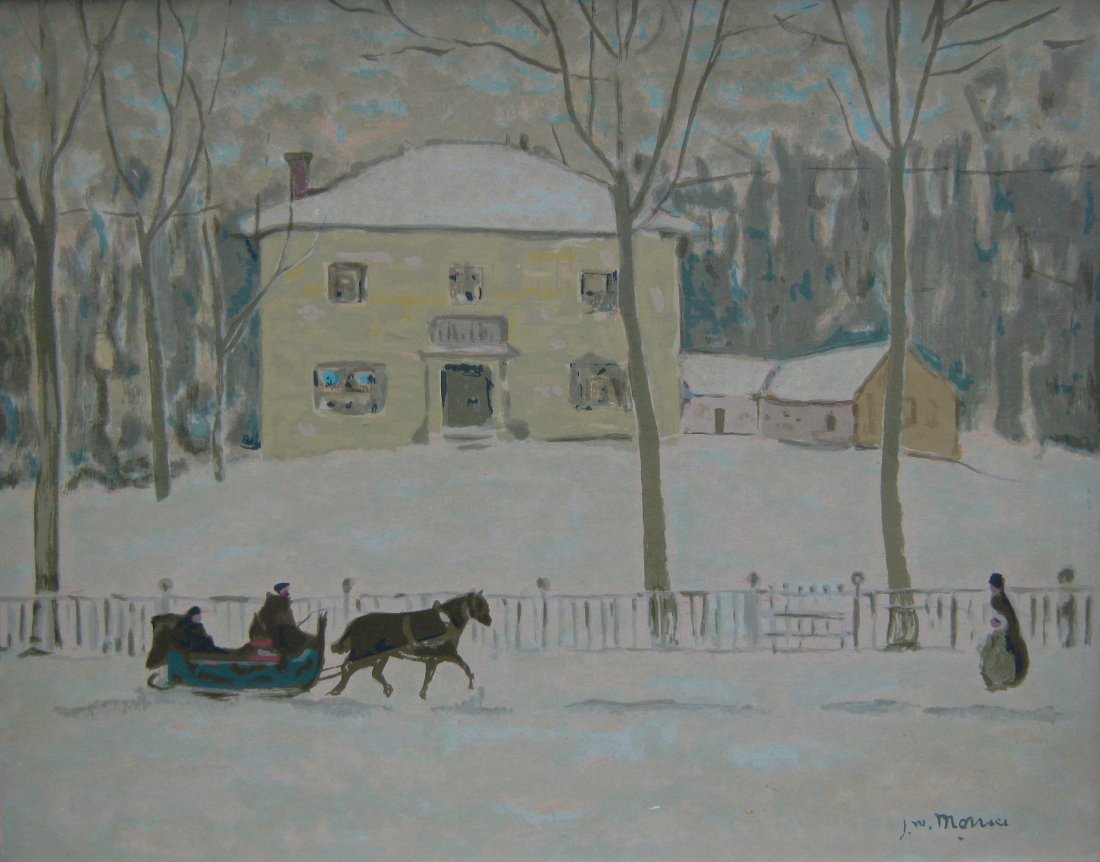 Old Holton House, Montreal: JAMES WILSON MORRICE RCA (Canadian 1865 - 1924 ) Old Holton House, Montreal Silkscreen 22.75" x 28.25" (57.79 x 71.76cm.) Signed in plate lower right