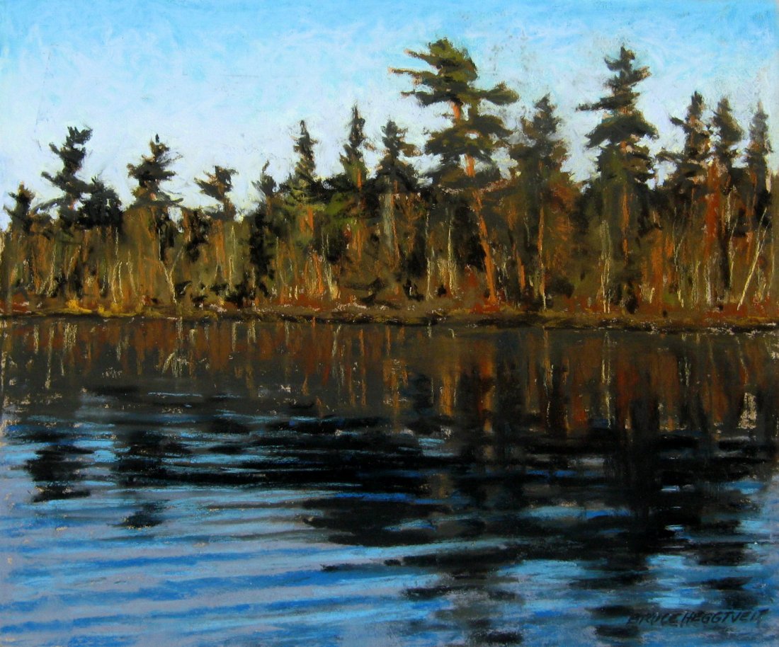 Raoul Lake near Maniwaki, Quebec: BRUCE ALLEN HEGGTVEIT (Canadian 1917 - 2003 ) Raoul Lake near Maniwaki, Quebec Pastel 10"x 12" (25.4 x 30.48cm.) Signed lower right; signed & titled verso (unframed)