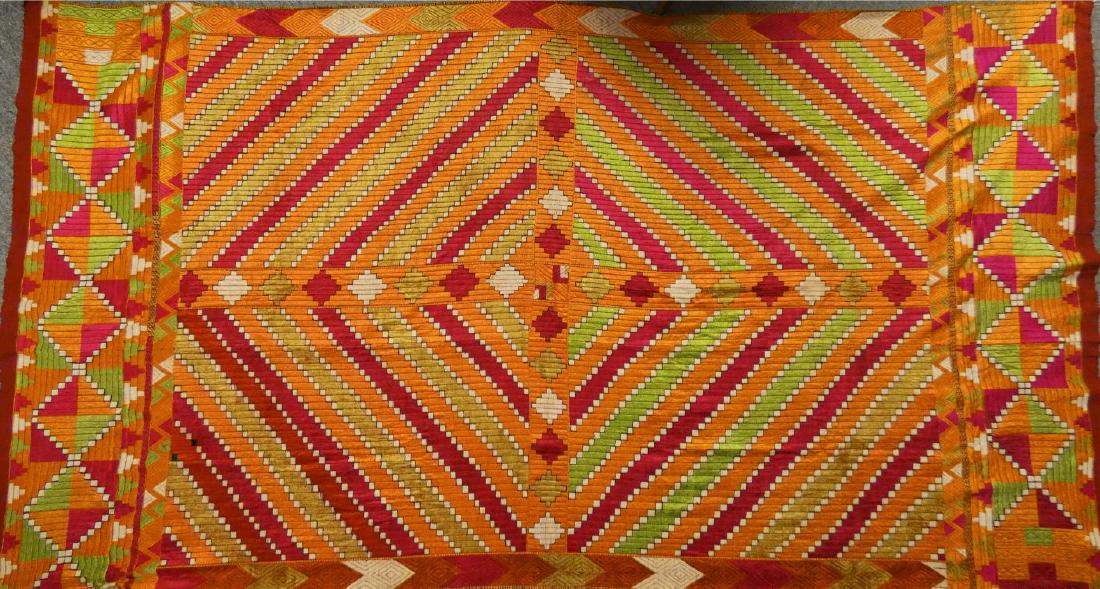 FOUR PHULKARIS  PUNJAB  20TH CENTURY cotton embroidered (1 of 3)