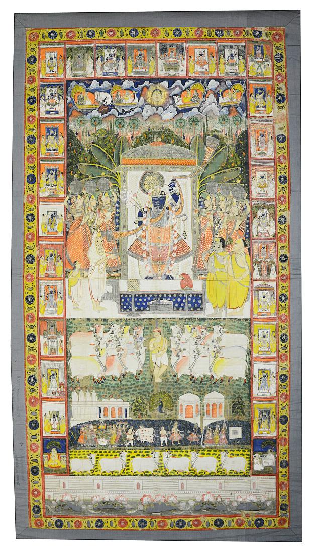 A PAINTED CLOTH HANGING (PICCHAVAI) DEPICTING (1 of 1)