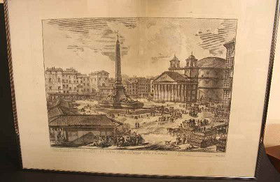 "Piazza della Rotonda" by Piranesi del Sc., Etchin: "Piazza della Rotonda" nach Piranesi del Sc., Radierung unter Glas gerahmt H= 50,0 B= 70,0cm
